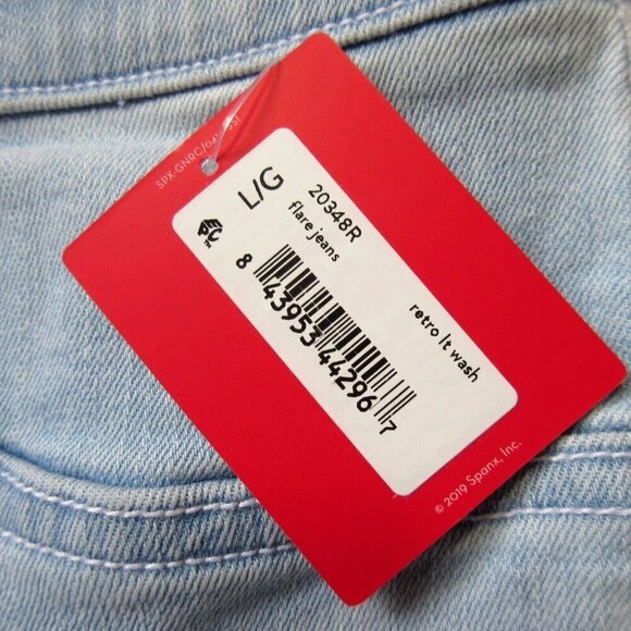 NWT SPANX 20348R Flare in Retro Light Pull-on Stretch Jeans L x 33 $148 - Picture 3 of 6
